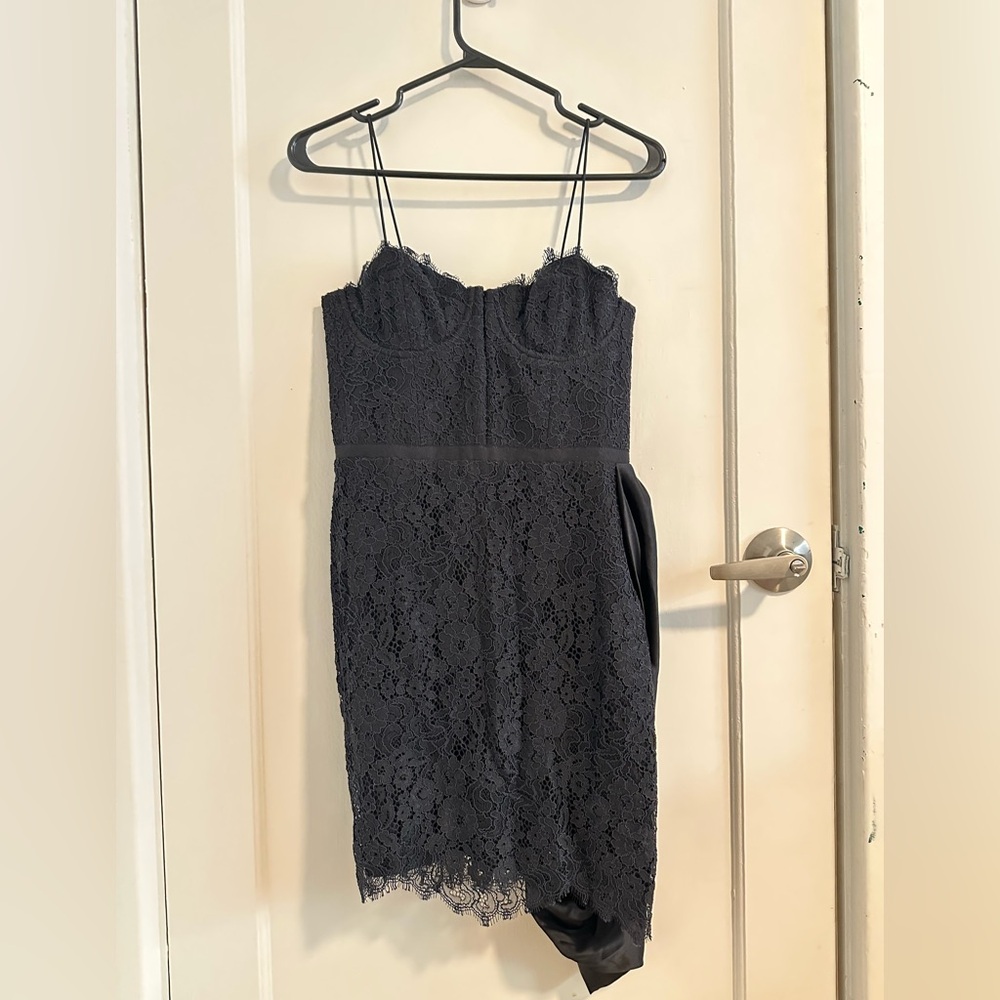 Alice + Olivia Black Lace Mini Dress